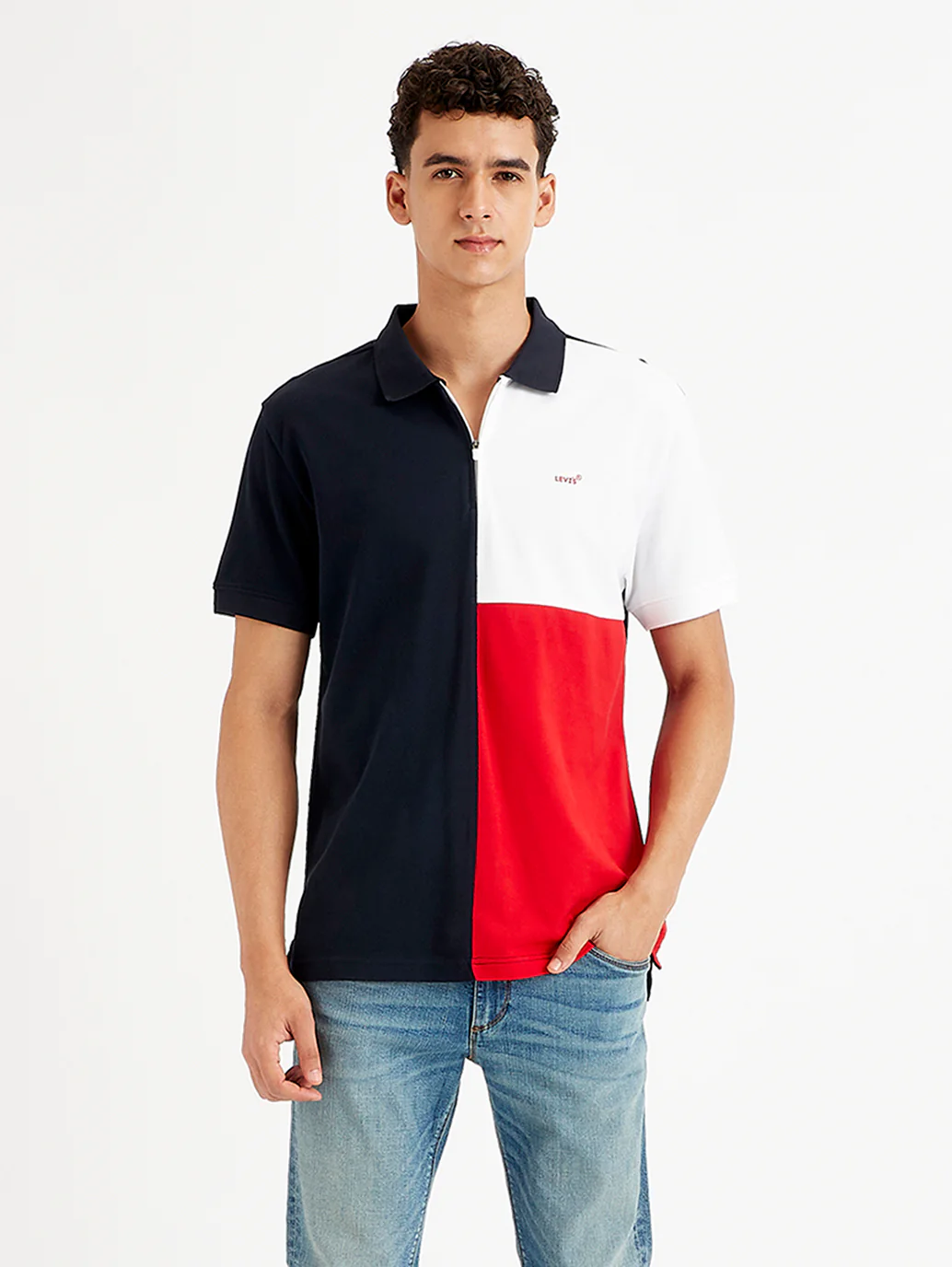 Men's Colorblock Slim Fit Polo T-Shirt - Image 4