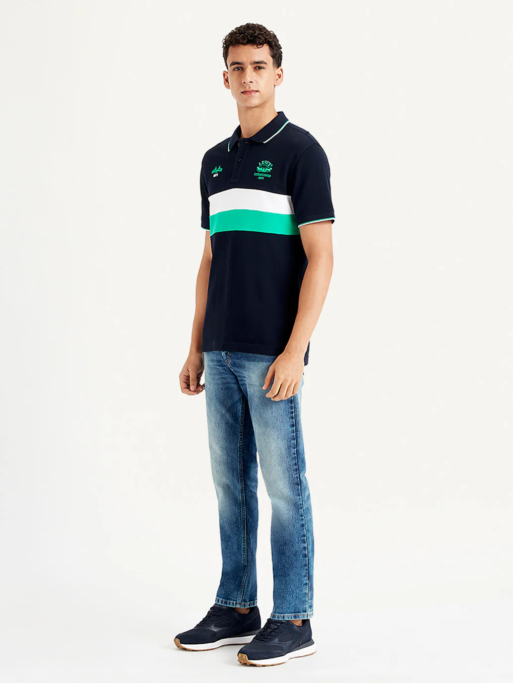 Men's Colorblock Slim Fit Polo T-Shirt