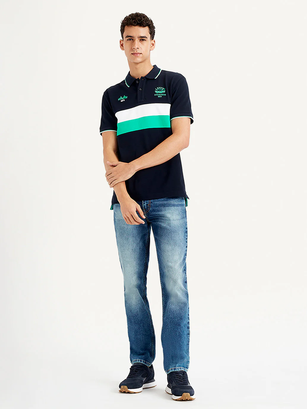 Men's Colorblock Slim Fit Polo T-Shirt - Image 3