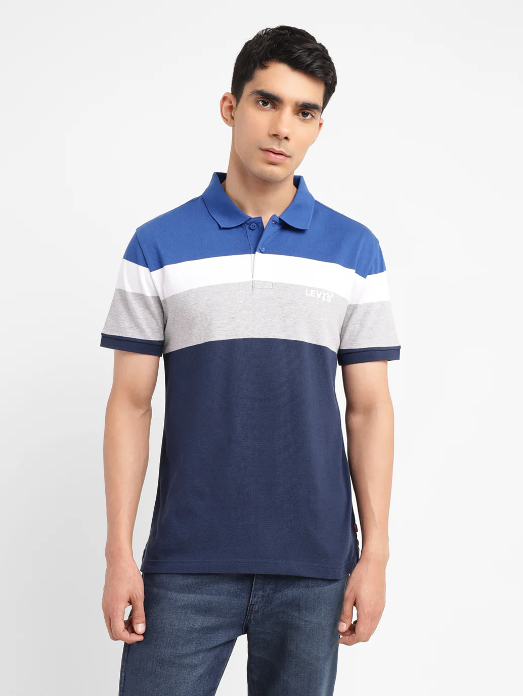 Men's Colorblock Slim Fit Polo T-shirt - Image 2