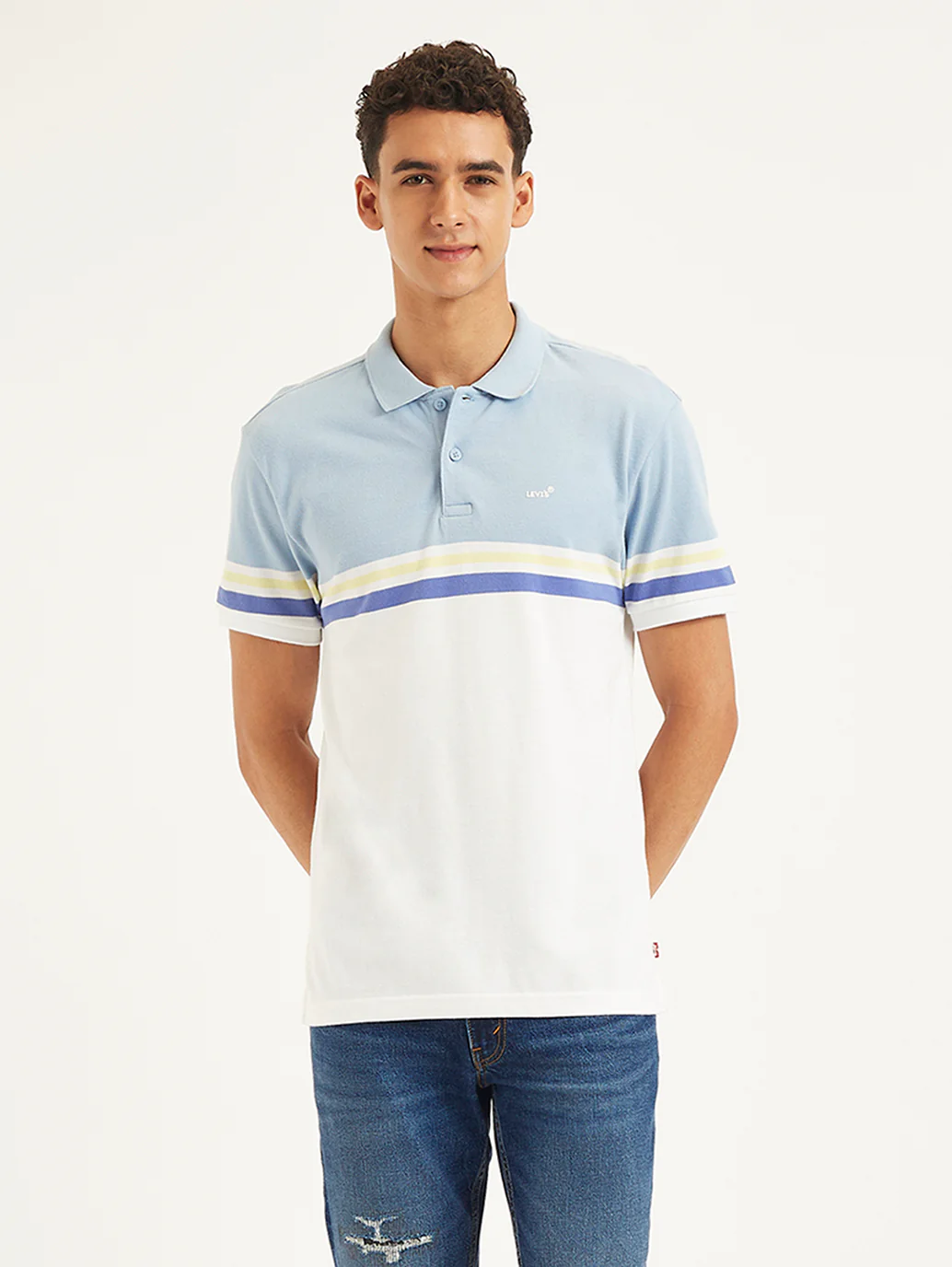 Men's Colorblock Slim Fit Polo T-Shirt - Image 3