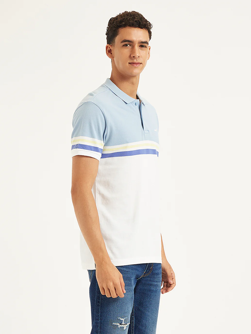 Men's Colorblock Slim Fit Polo T-Shirt - Image 6