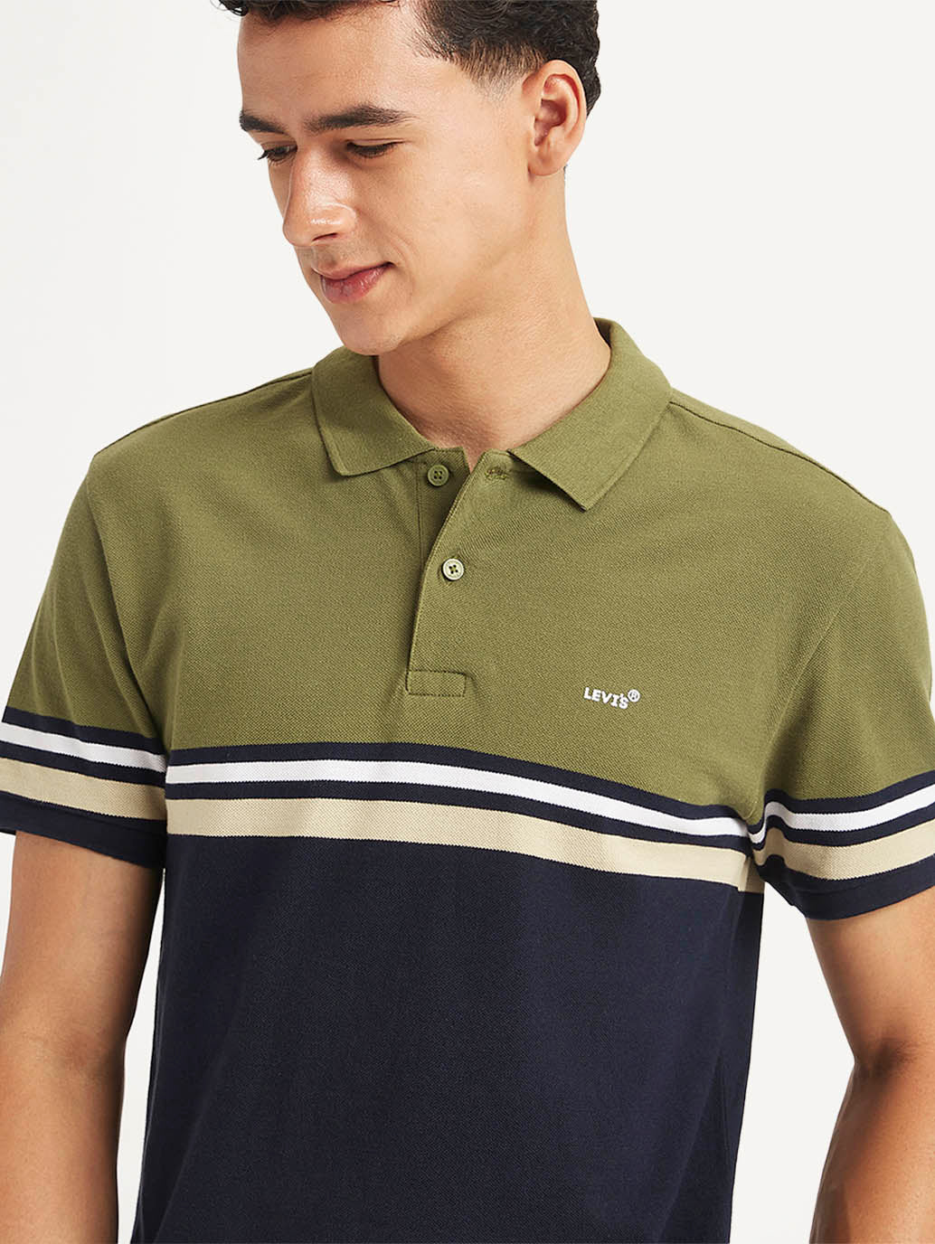 Men's Colorblock Slim Fit Polo T-Shirt - Image 3