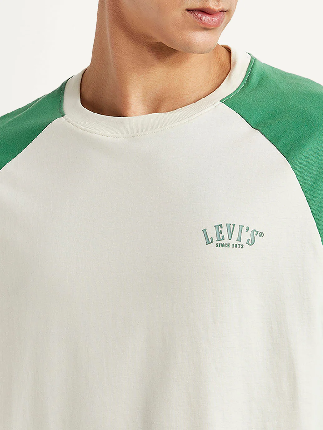 Men's Colorblock White Loose Fit T-shirt - Image 4