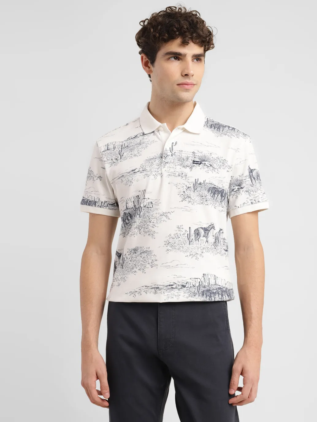 Men's Abstract Slim Fit Polo T-Shirt - Image 6