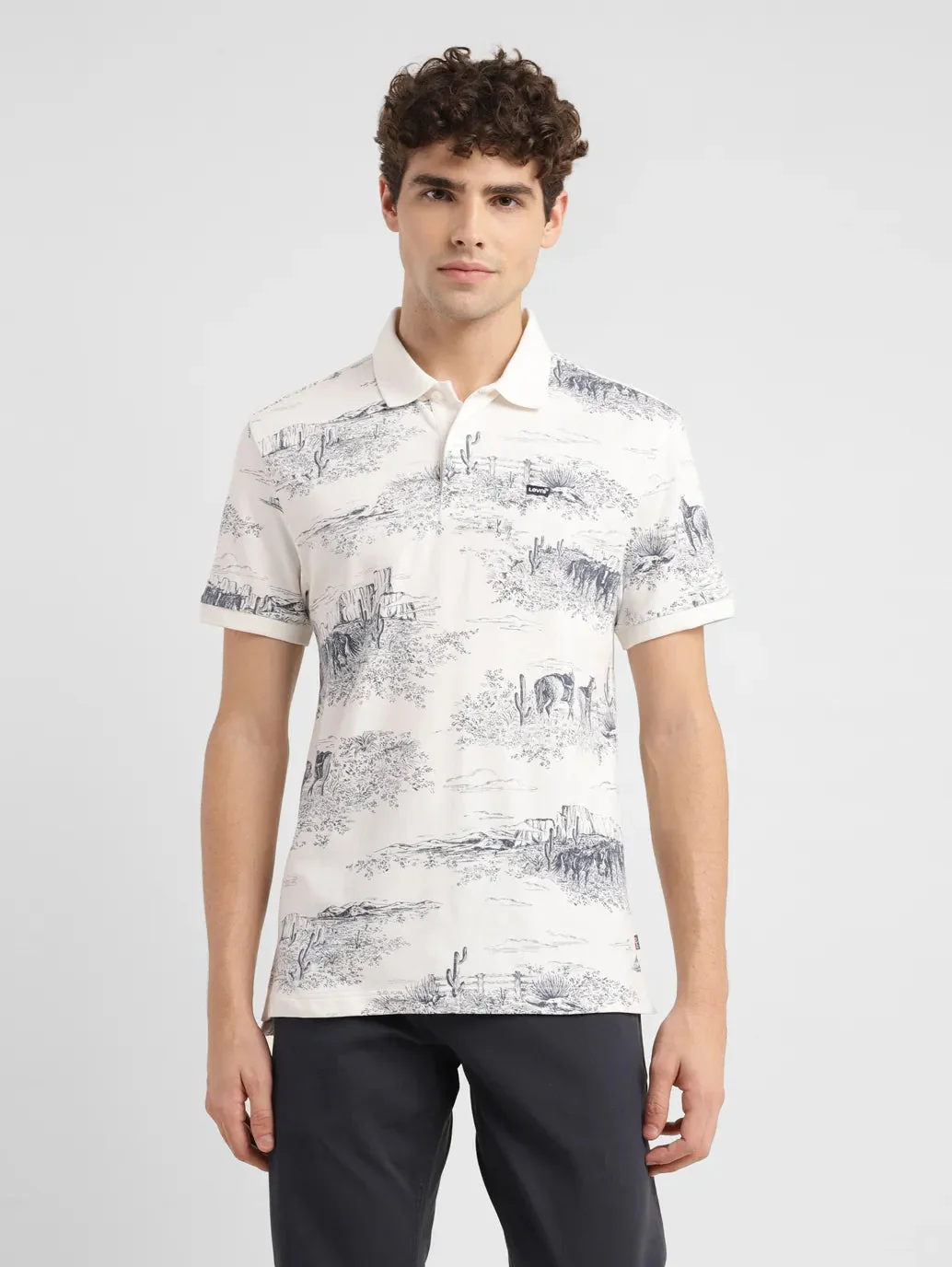 Men's Abstract Slim Fit Polo T-Shirt - Image 7