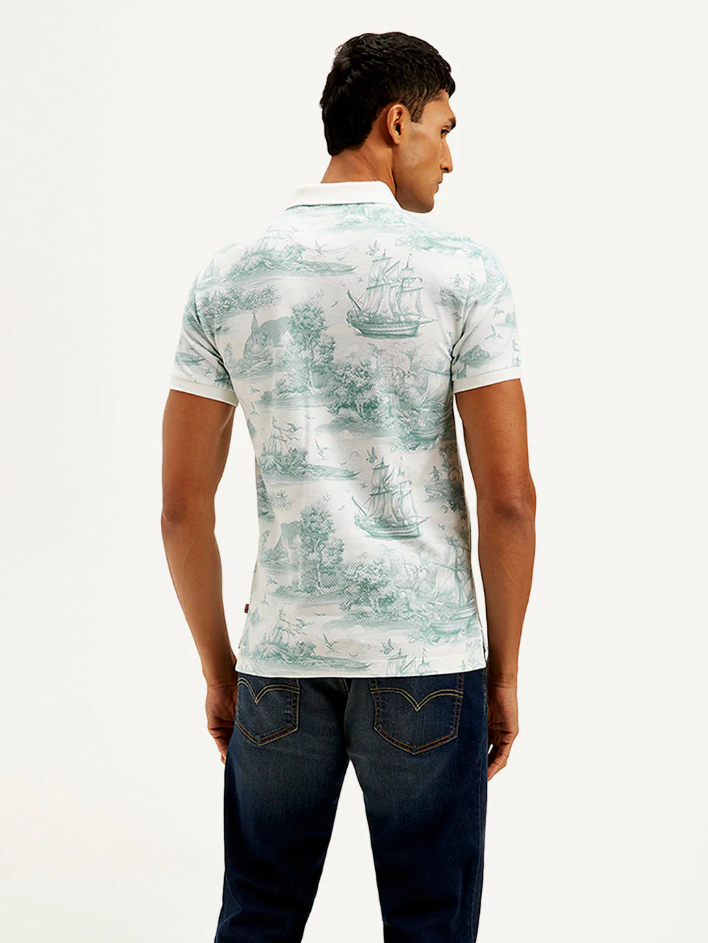 Men's Conversational Slim Fit Polo T-shirt - Image 3