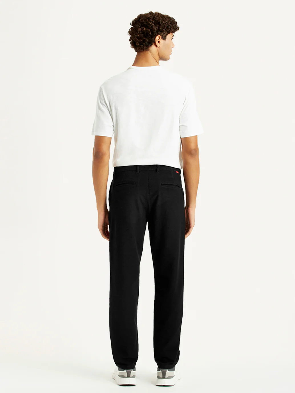Men's Black Relaxed Straight Fit Mid Rise Corduroy Chinos - Image 4
