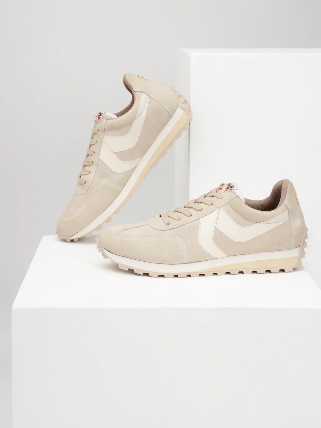 Men's Cream Colorblock Sneakers - Image 7