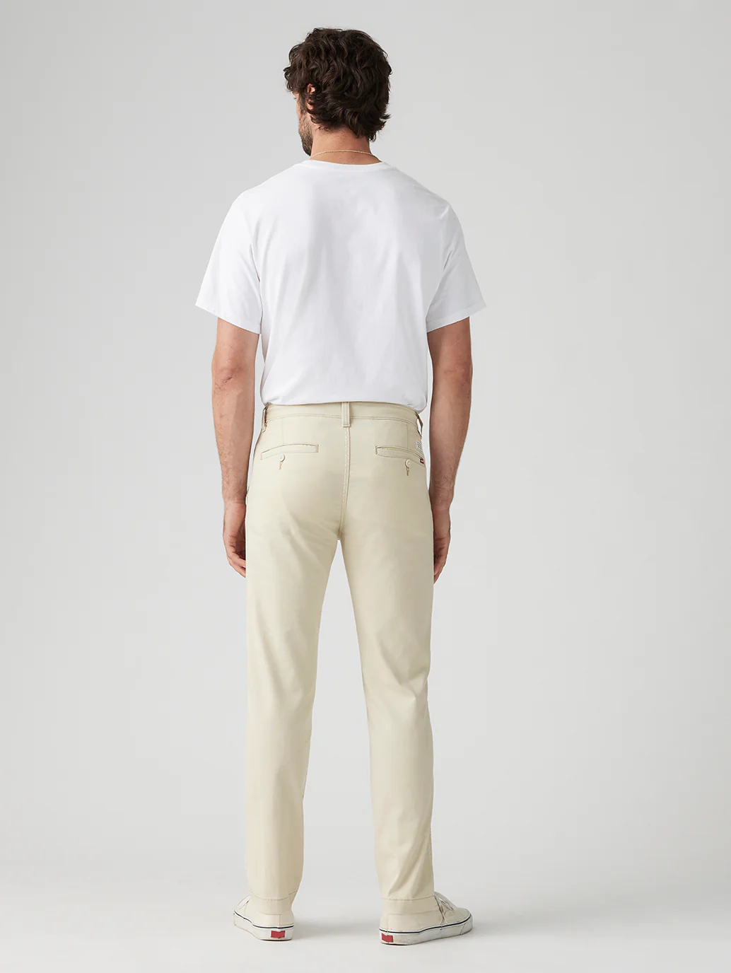 Men's Cream Regular Fit Chinos - Image 4