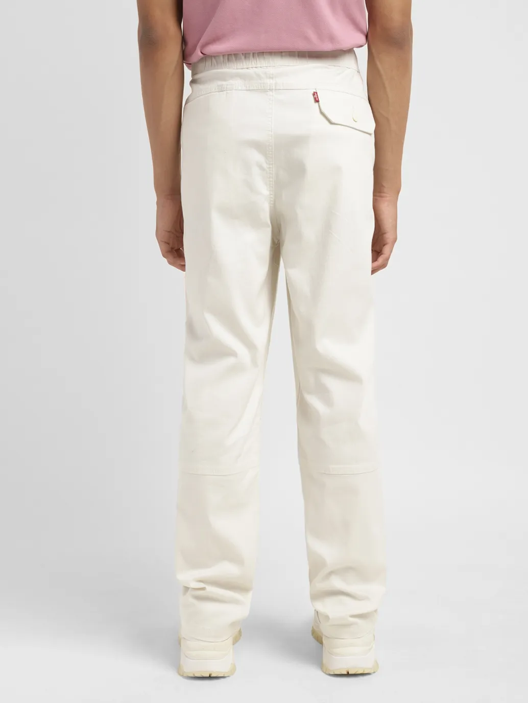 Men's Cream Regular Fit Joggers - Image 3
