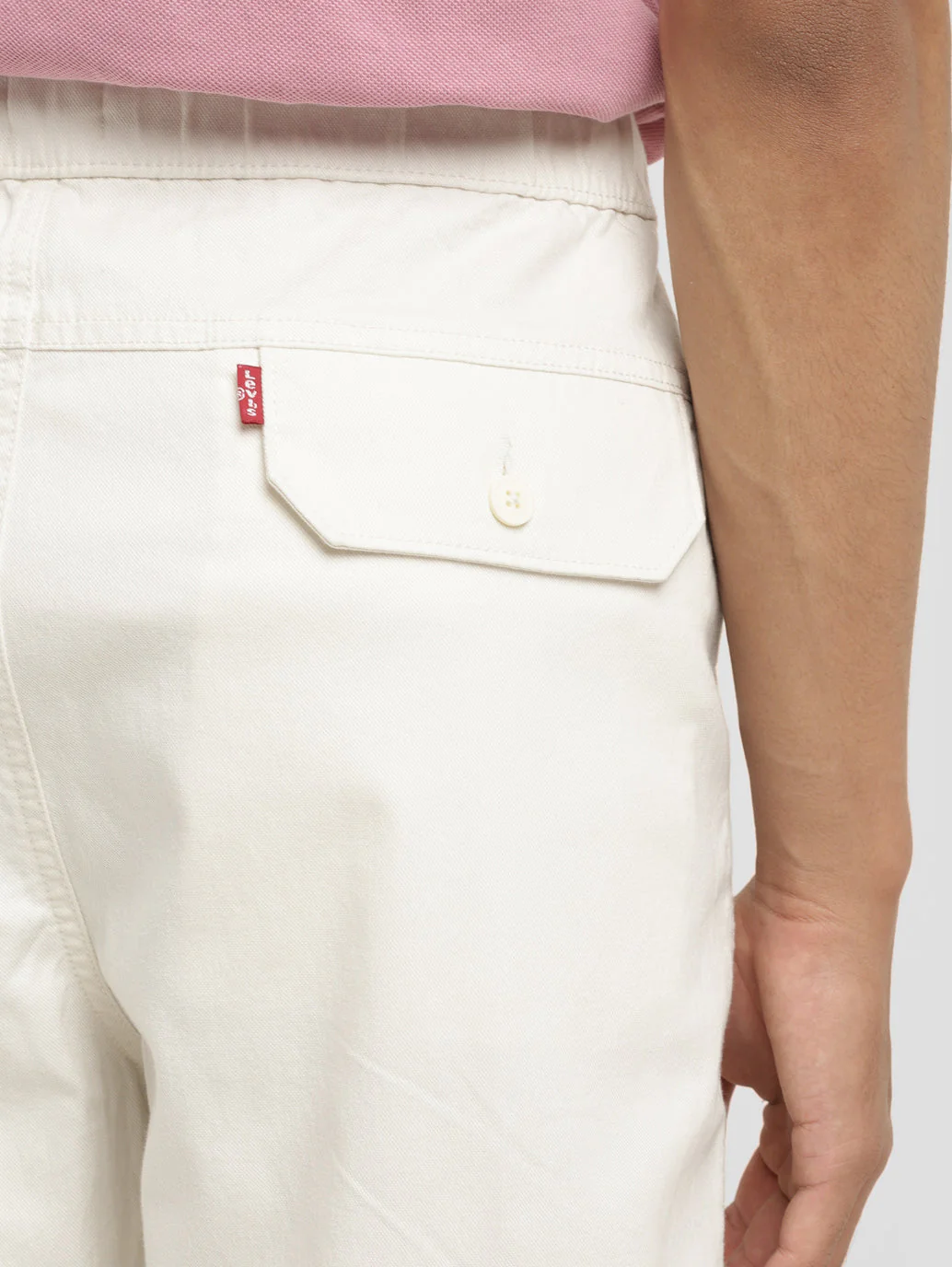 Men's Cream Regular Fit Joggers - Image 5