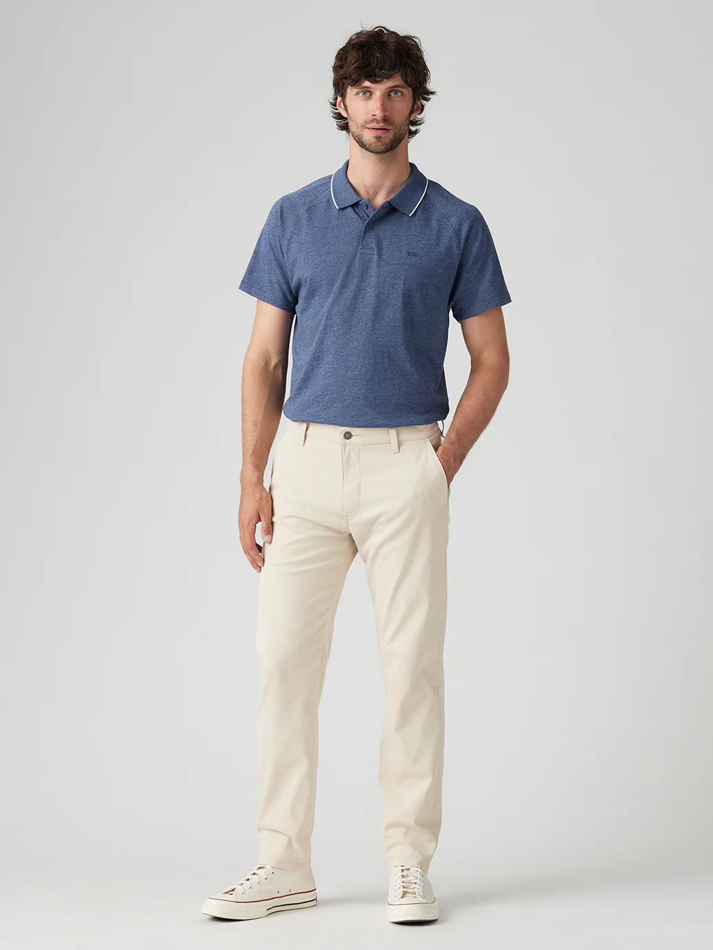 Men's Cream Straight Fit Chinos