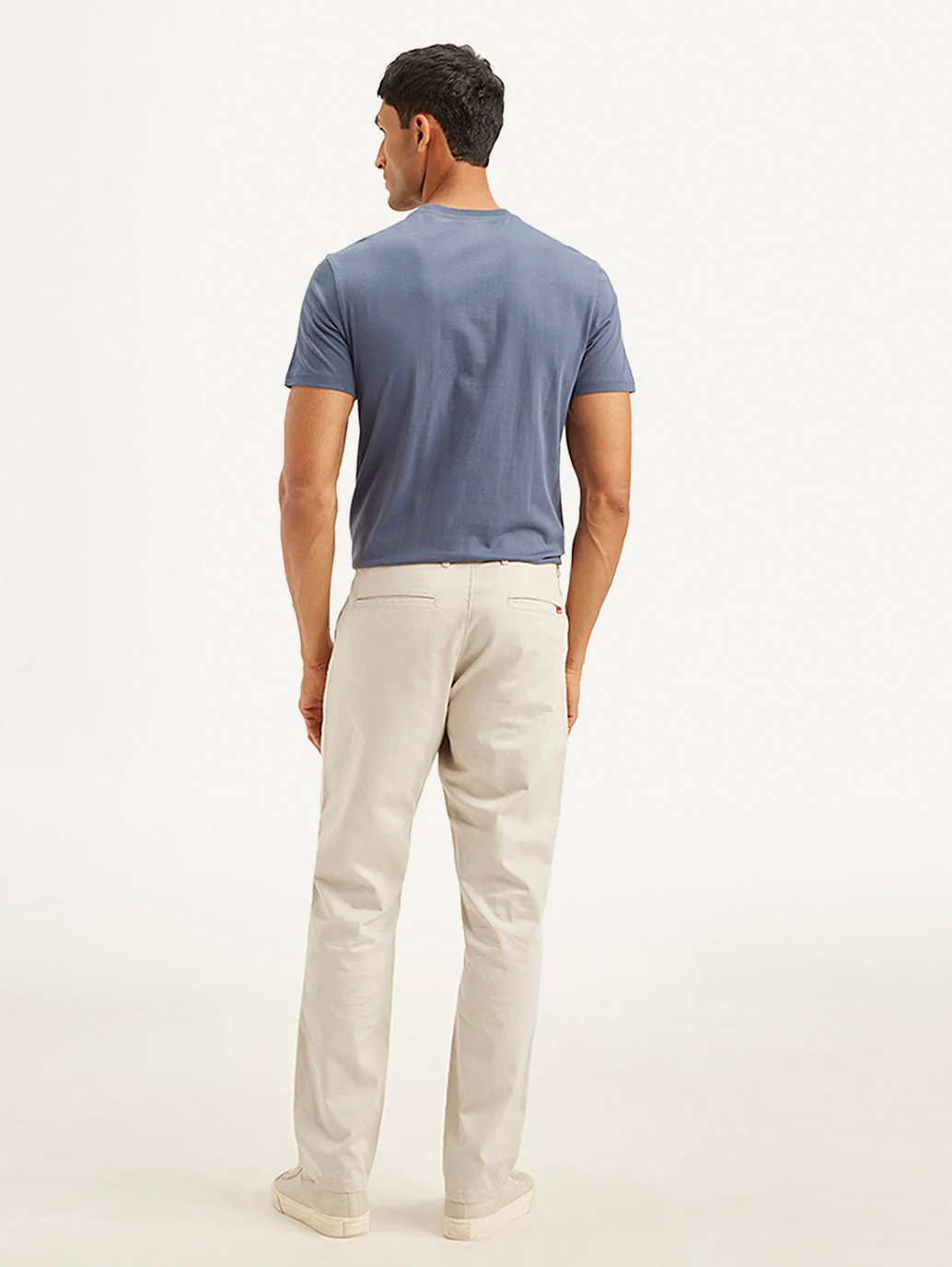 Men's Cream Authentic Straight Fit Chino Pants - Image 3