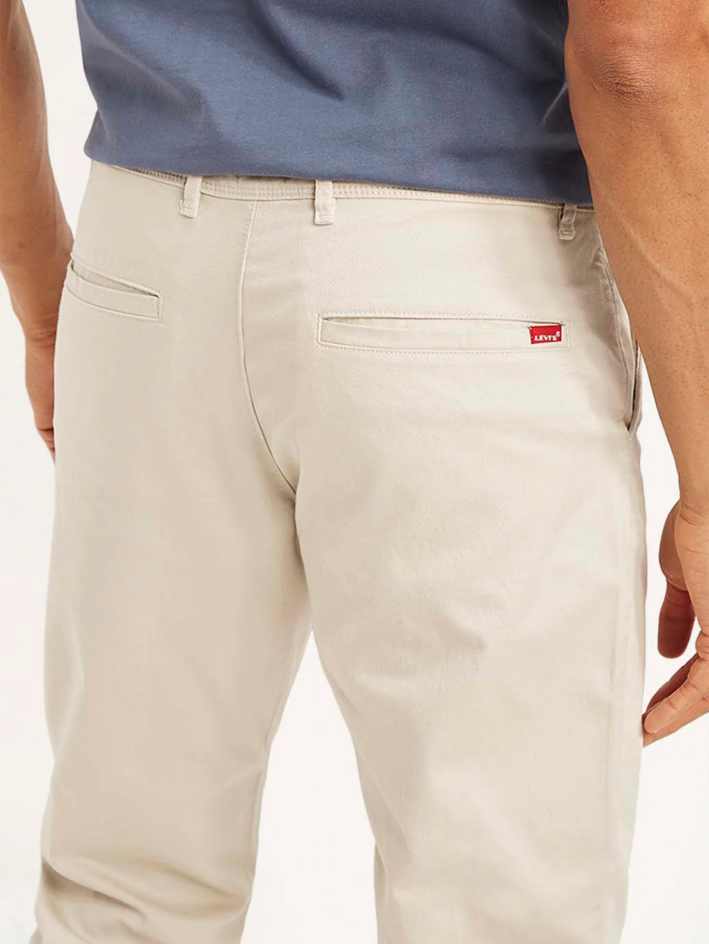 Men's Cream Authentic Straight Fit Chino Pants - Image 4