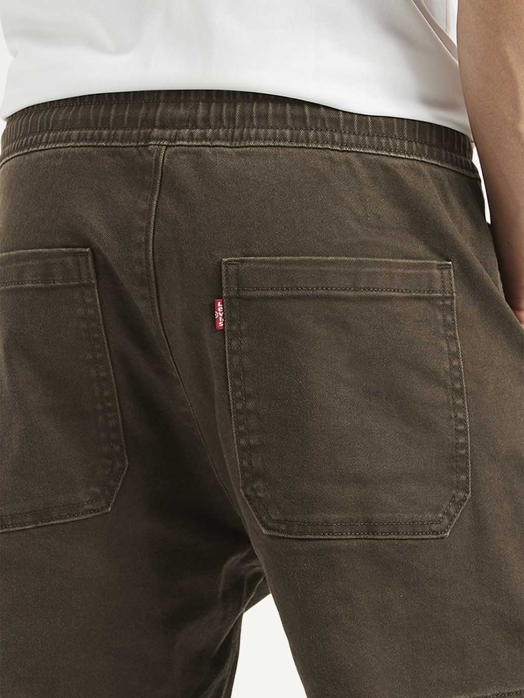 Men's Dark Brown Tapered Fit Cargo Trousers - Image 4