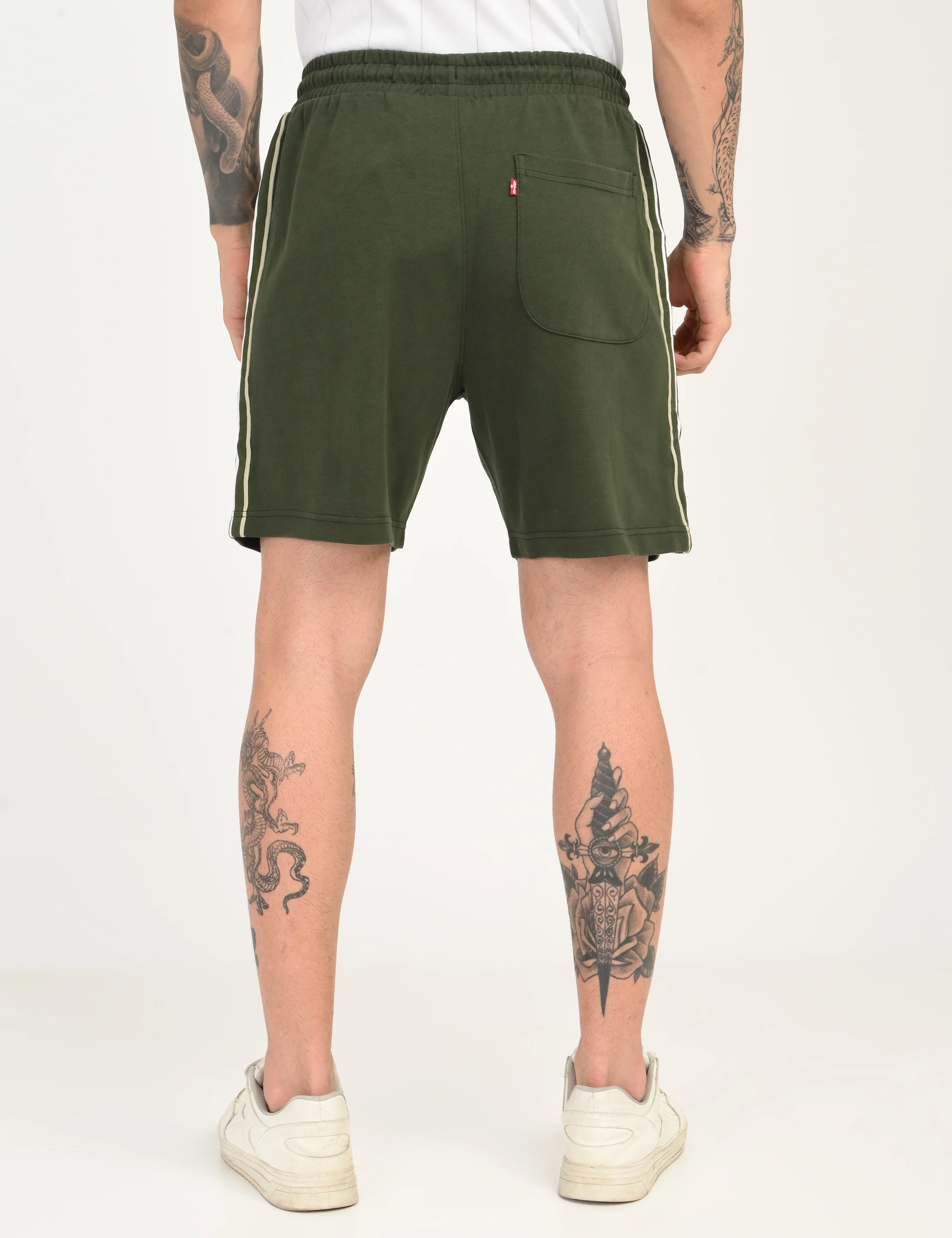 Men's Dark Green Regular Fit Shorts - Image 3