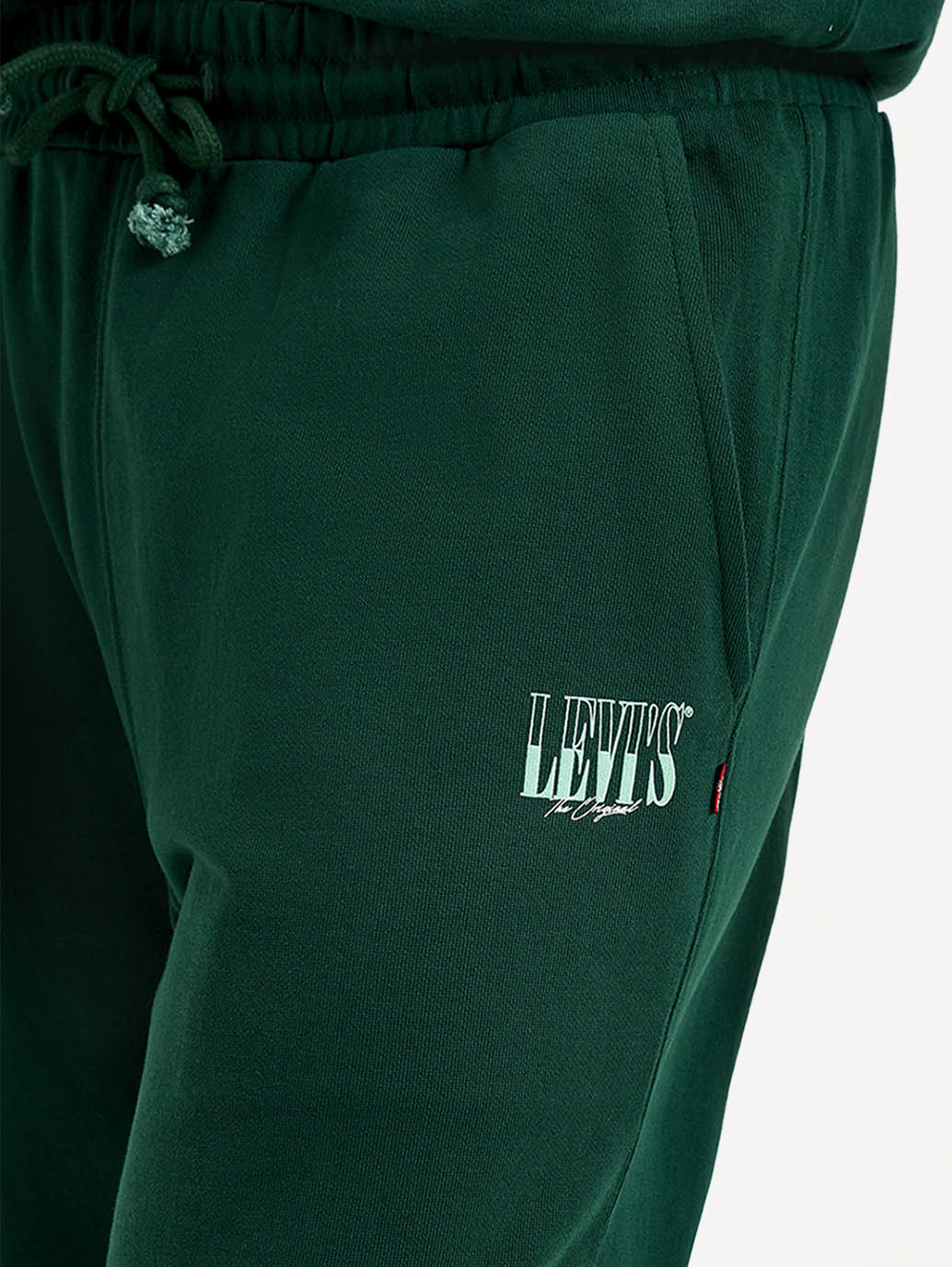 Men's Dark Green Solid Joggers - Image 3