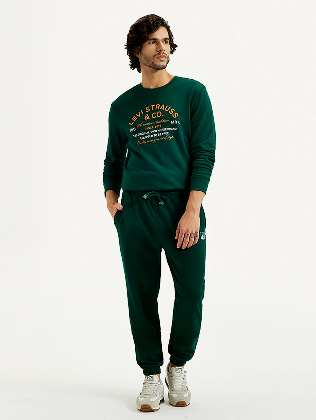 Men's Dark Green Solid Joggers - Image 5
