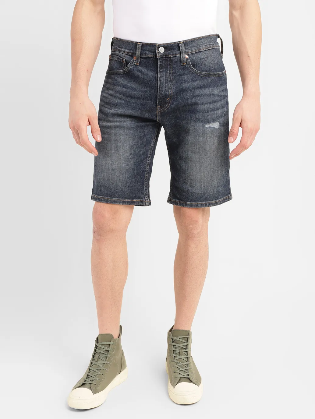 Men's Dark Indigo Regular Fit Shorts - Image 2