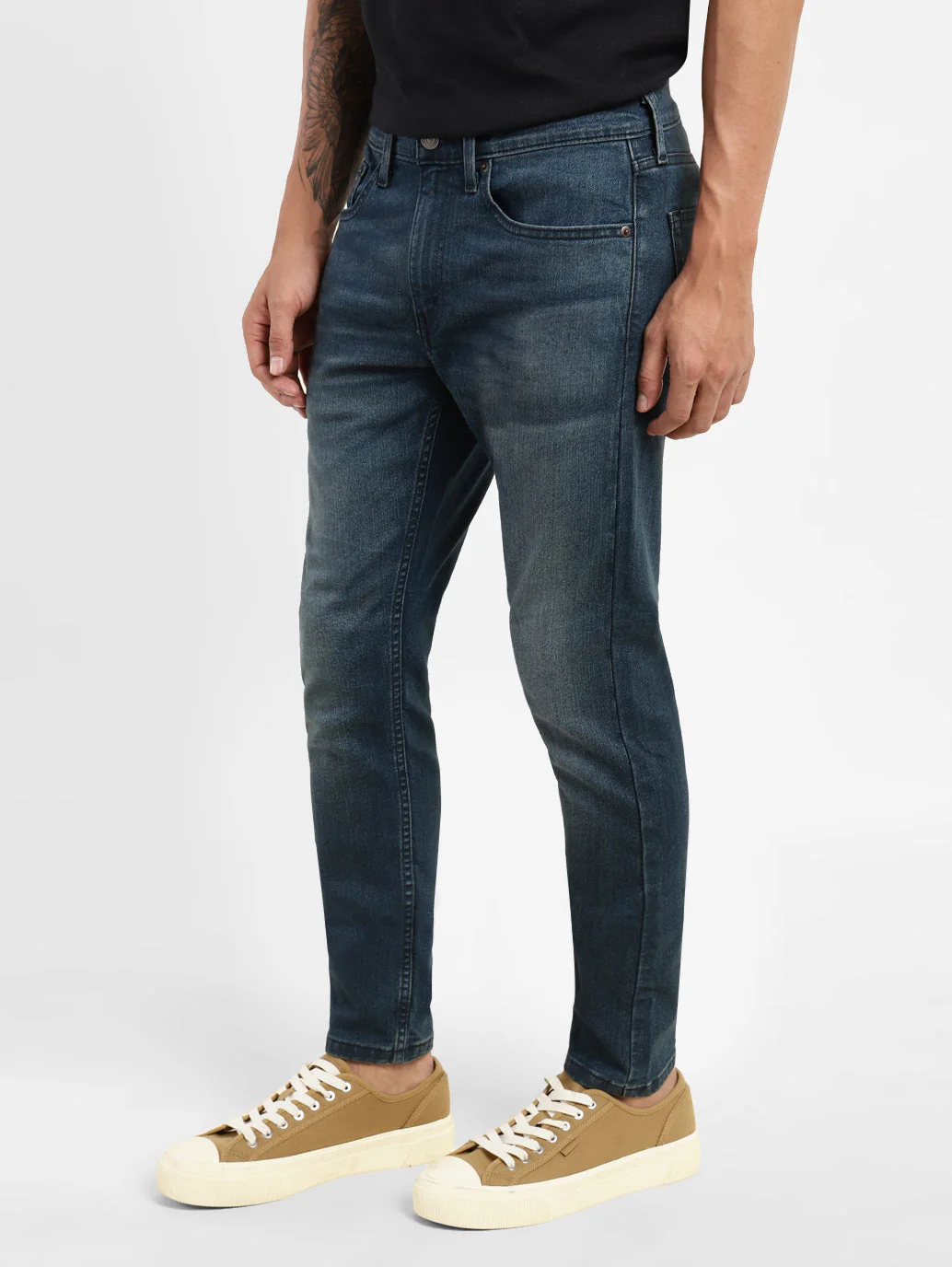 Men's Blue Skinny Fit Mid Rise Jeans - Image 4