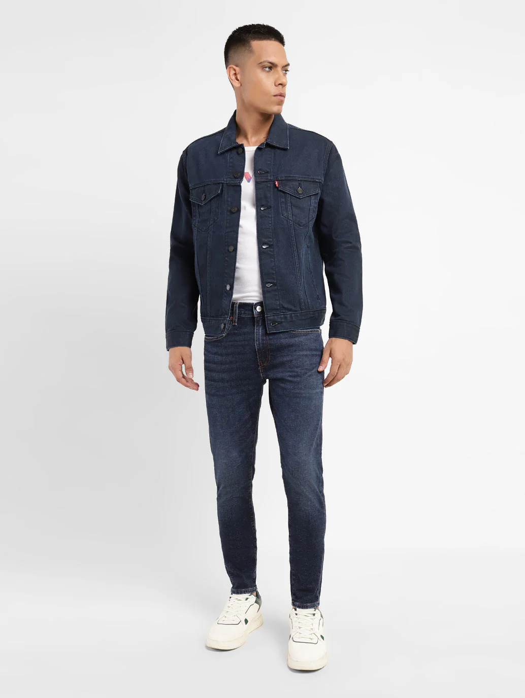 Men's Blue Skinny Fit Mid Rise Jeans - Image 2