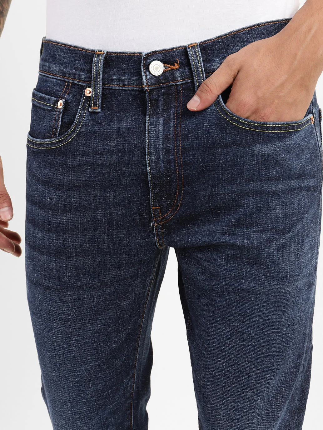 Men's Blue Skinny Fit Mid Rise Jeans - Image 5