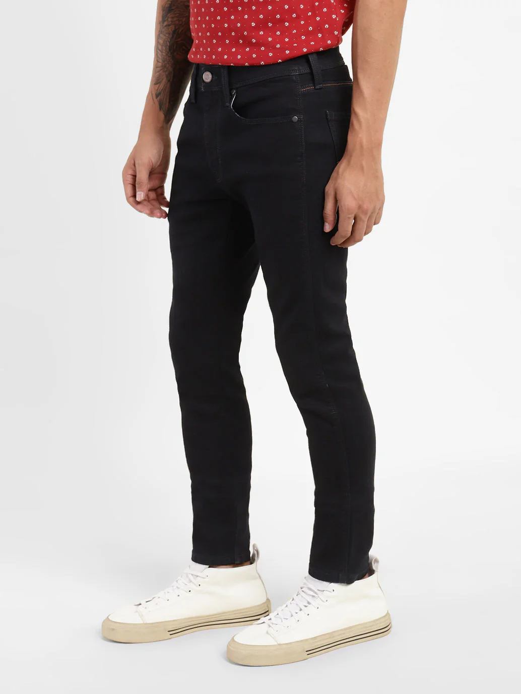 Men's Blue Skinny Fit Mid Rise Jeans - Image 4