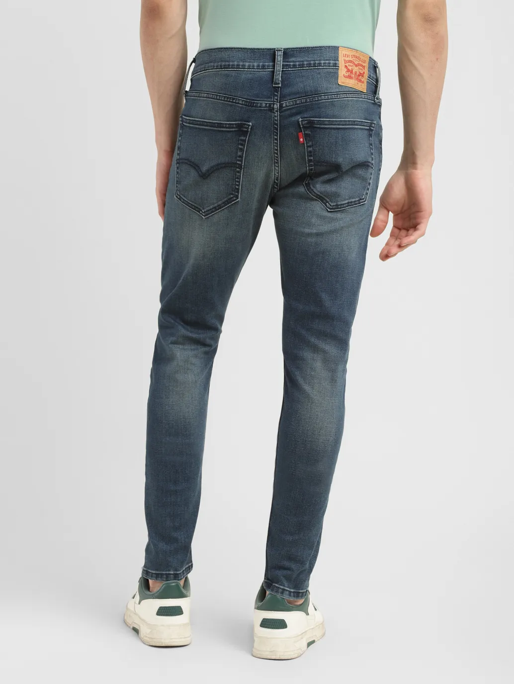 Men's Blue Skinny Fit Mid Rise Jeans - Image 3