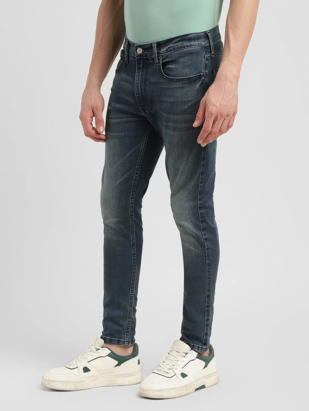 Men's Blue Skinny Fit Mid Rise Jeans - Image 5