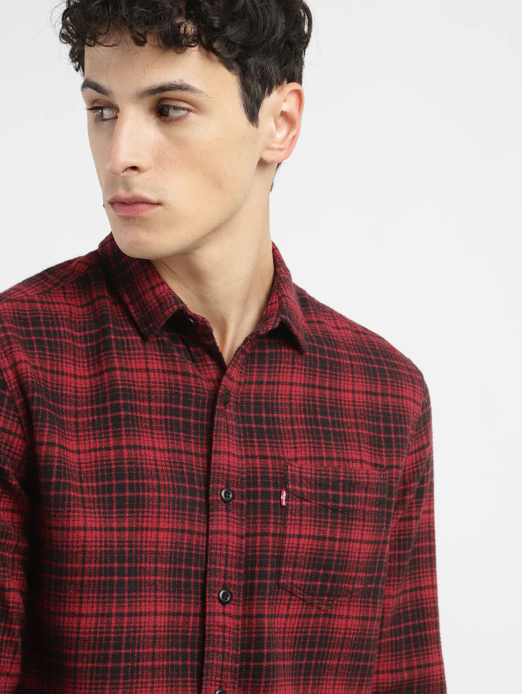 Men's Checkered Spread Collar Shirt - Image 5