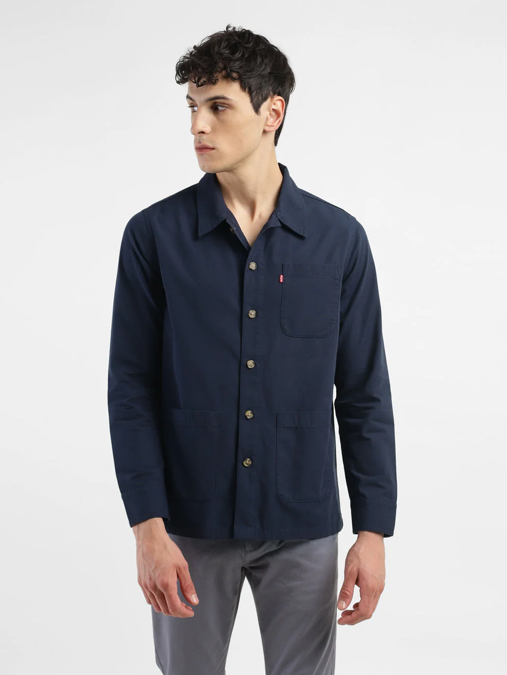 Men's Solid Full Sleeve Shacket - Image 2