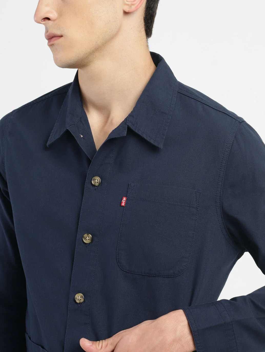 Men's Solid Full Sleeve Shacket - Image 5