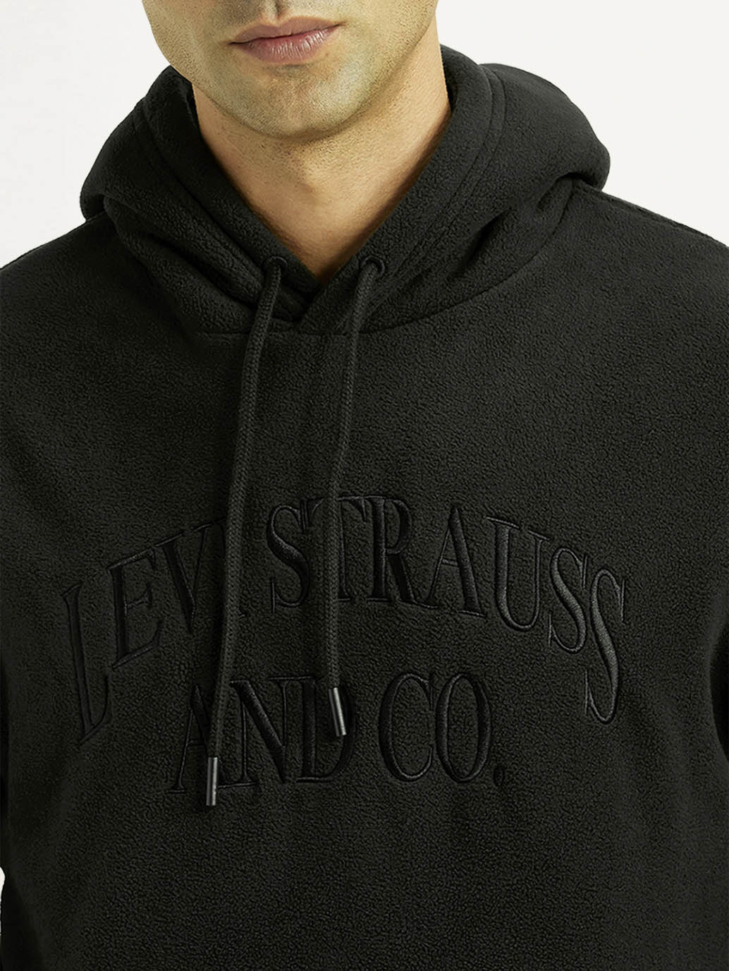 Men's Brand Logo Black Hooded Sweatshirt - Image 3