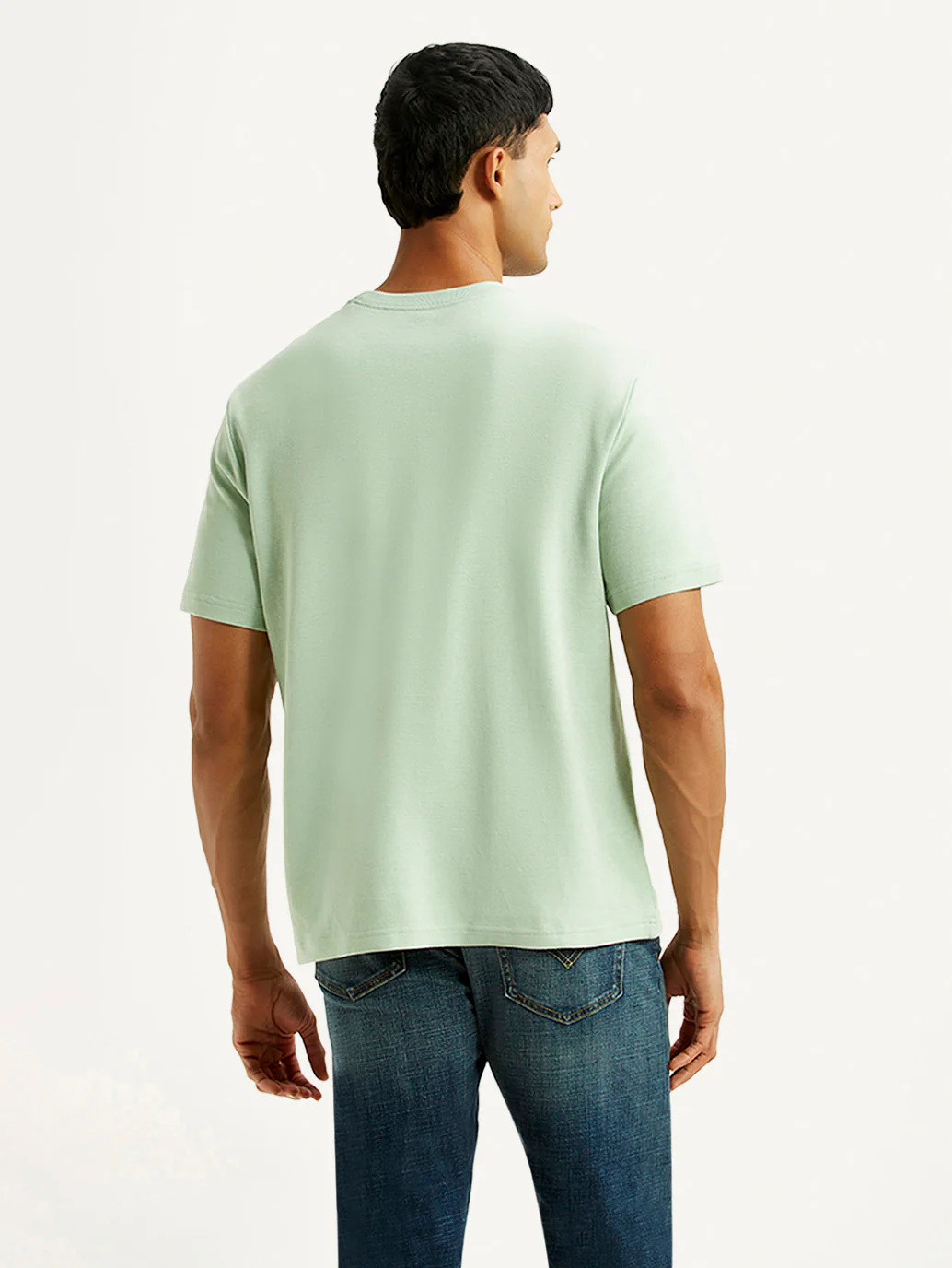 Men's Embroidered Green Crew Neck T-shirt - Image 2