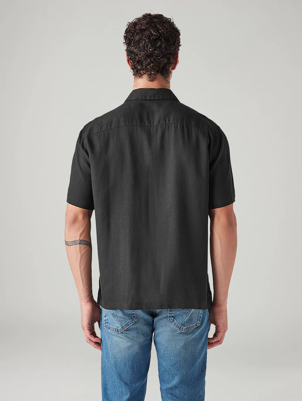 Men's Embroidered Relaxed Fit Linen Shirt - Image 2