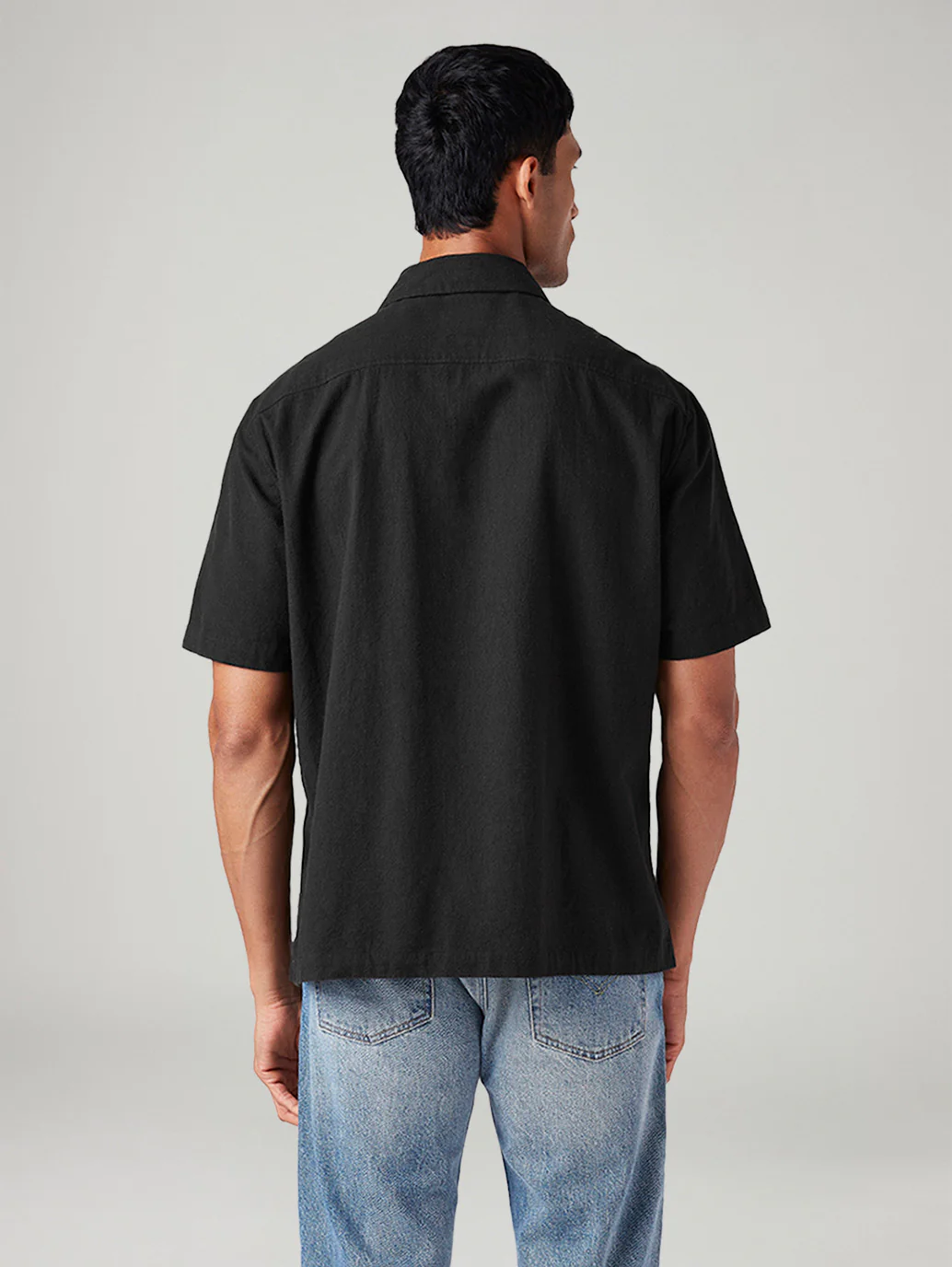 Men's Embroidered Relaxed Fit Resort Collar Shirt - Image 3