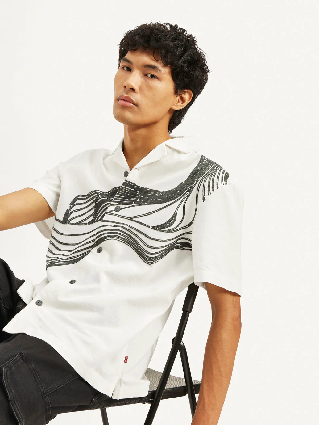 Men's Resort Collar Embroidered Regular Fit Shirt