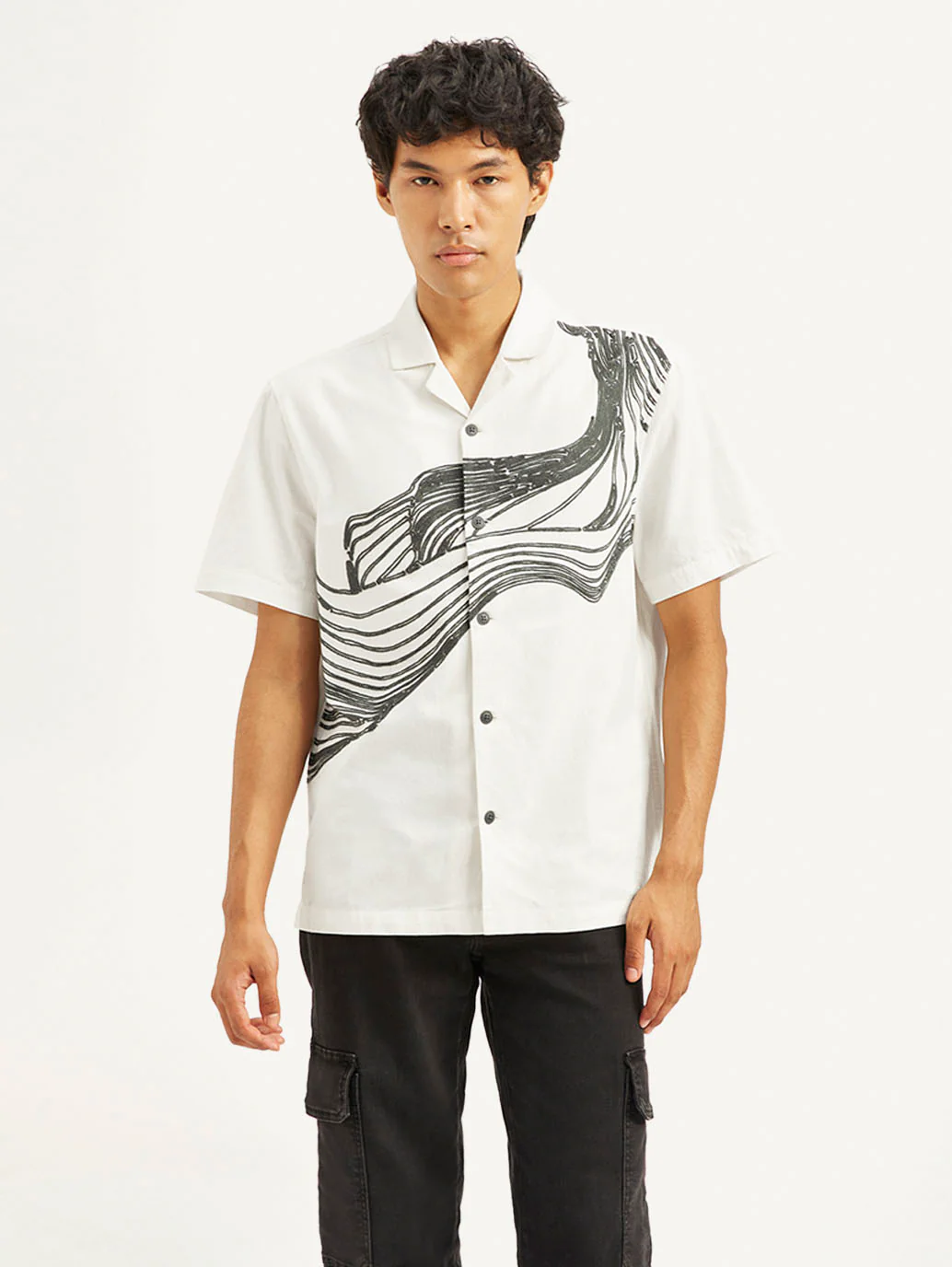 Men's Resort Collar Embroidered Regular Fit Shirt - Image 3