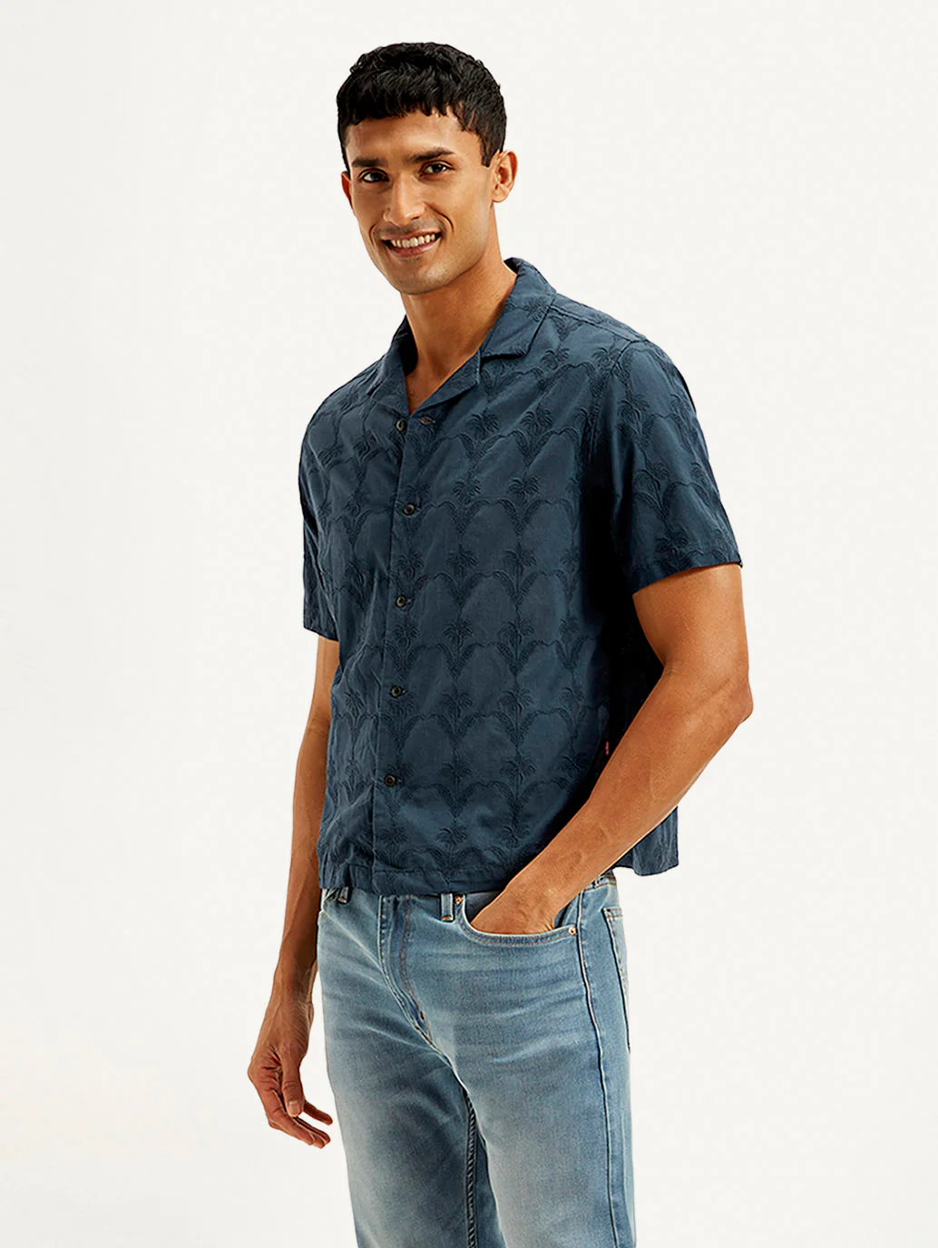 Men's Embroidered Resort Collar Loose Fit Shirt - Image 5