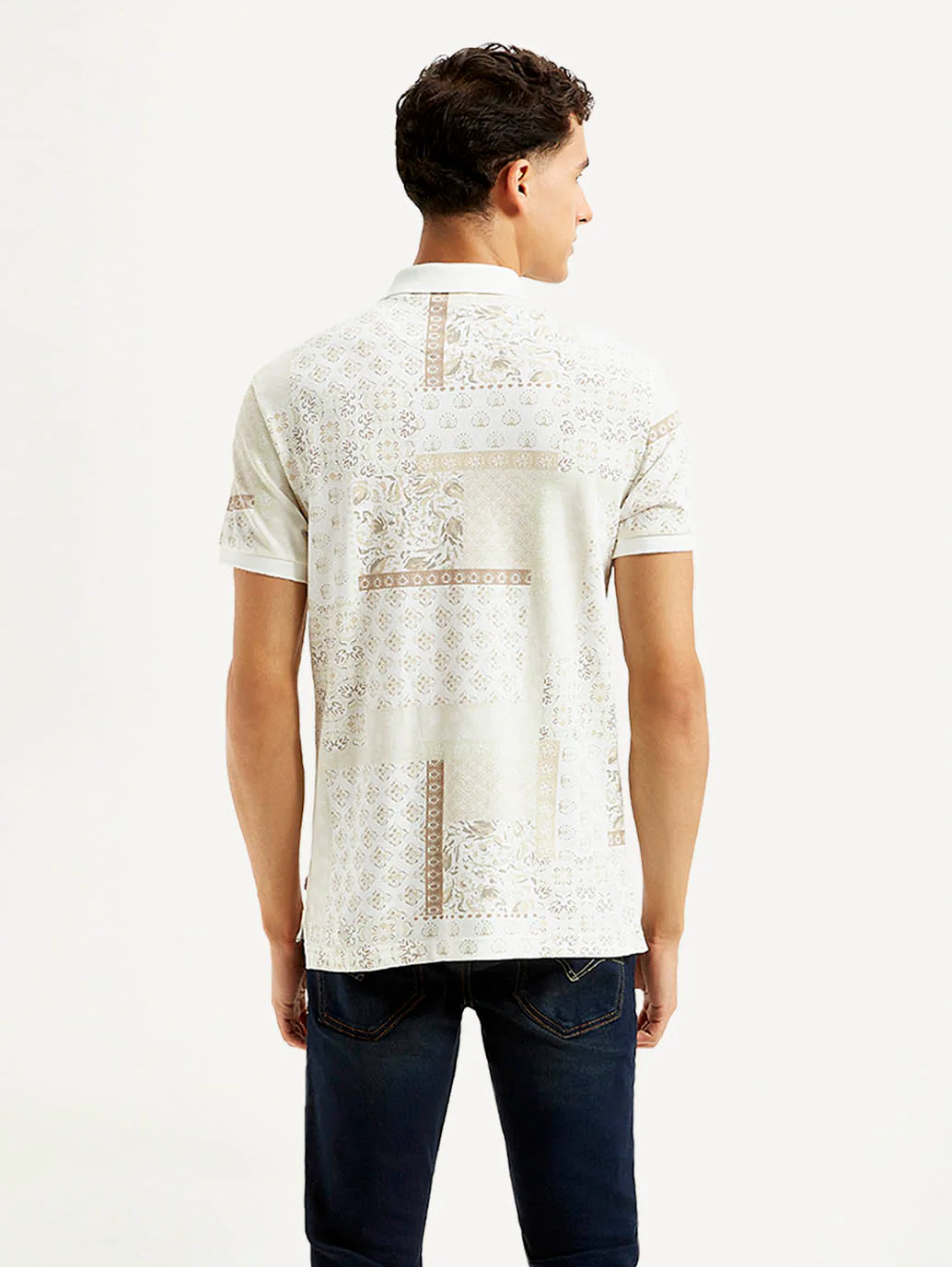 Men's Ethnic Motifs Slim Fit Polo T-shirt - Image 3