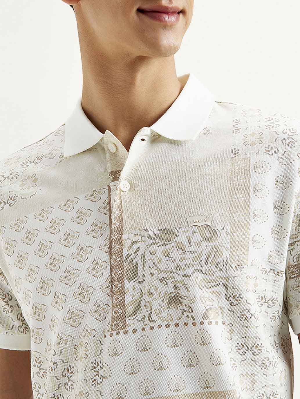 Men's Ethnic Motifs Slim Fit Polo T-shirt - Image 4