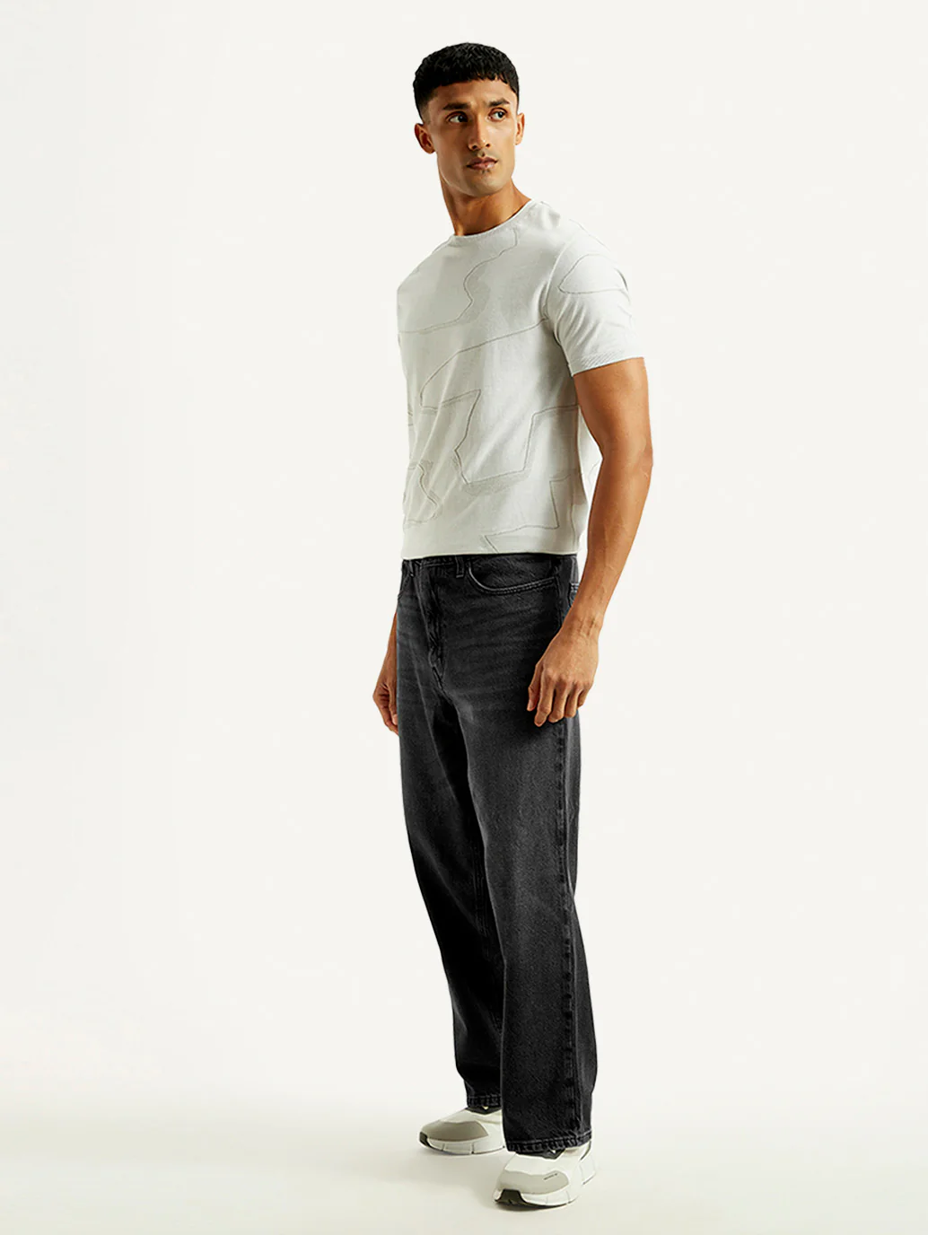 Men's Extra Baggy Fit Wide Leg Charcoal Grey Jeans - Image 6