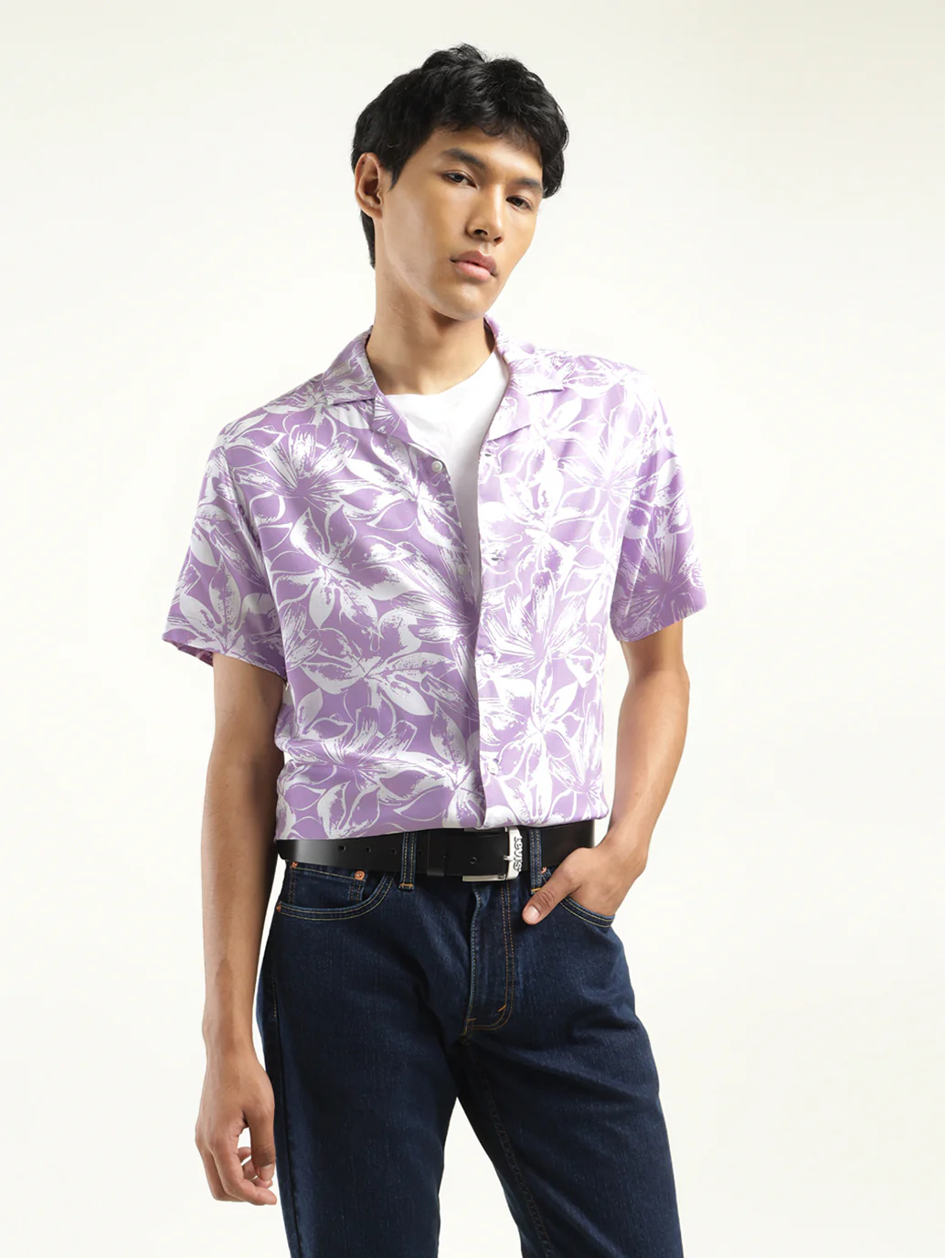 Men's Floral Print Camp Shirt - Image 2