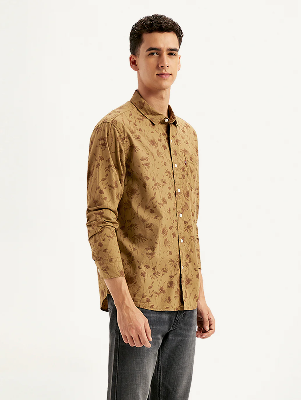 Men's Floral Print Slim Fit Shirt