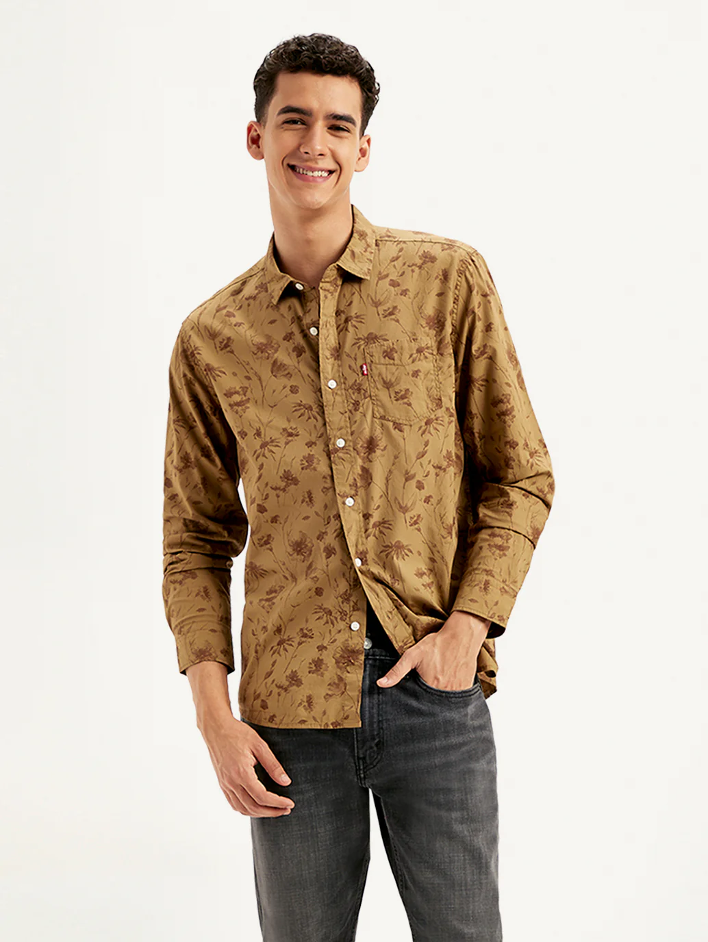 Men's Floral Print Slim Fit Shirt - Image 2