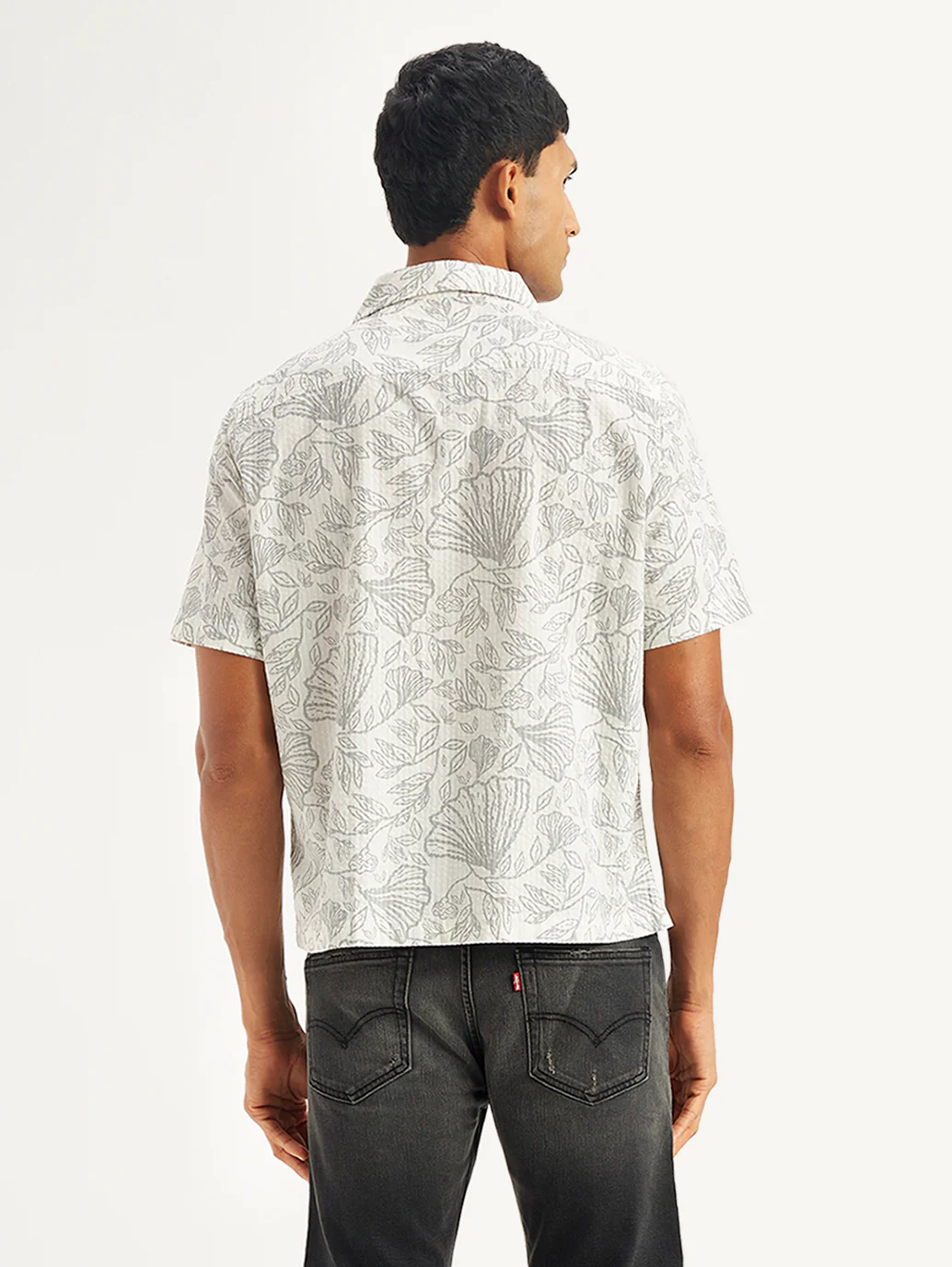 Men's Floral Print Regular Fit Camp Shirt - Image 4