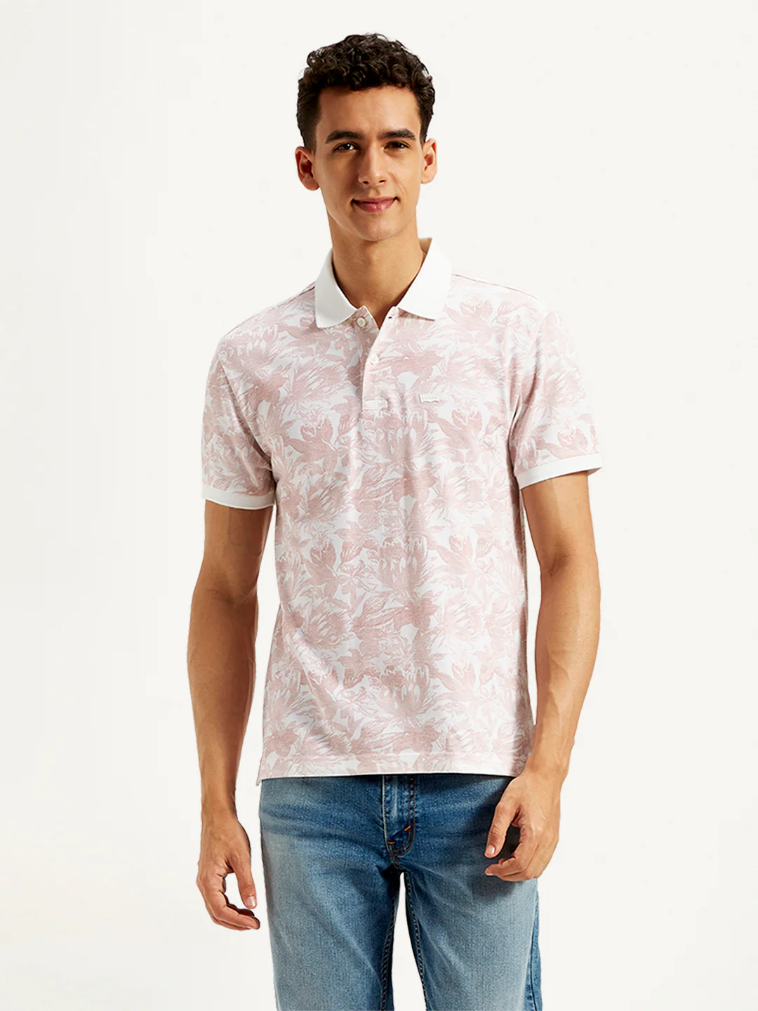 Men's Floral Print Slim Fit Polo T-Shirt - Image 2