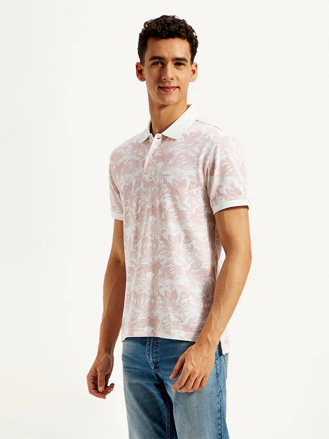 Men's Floral Print Slim Fit Polo T-Shirt - Image 4