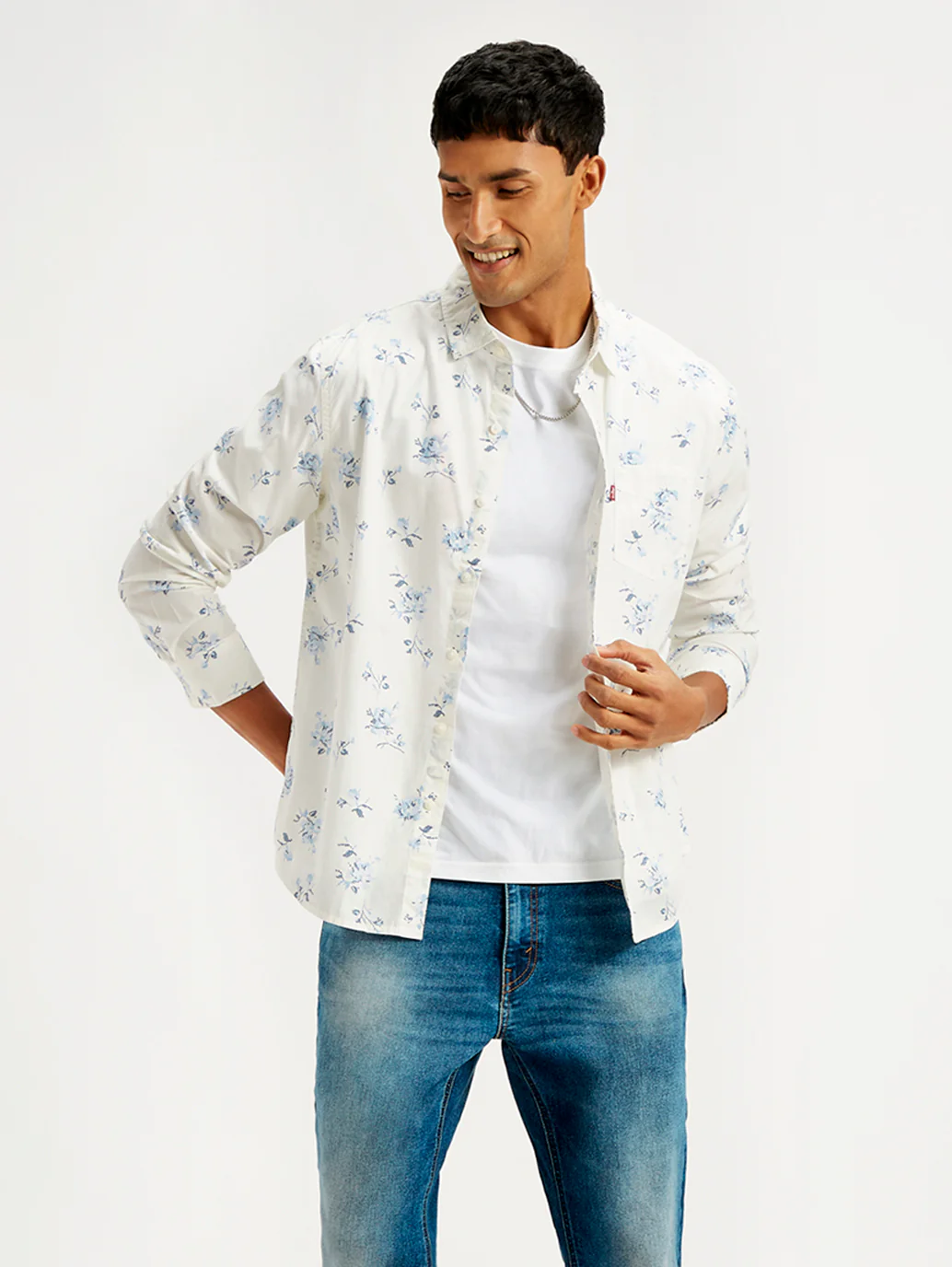 Men's Floral Print Slim Fit Shirt - Image 2